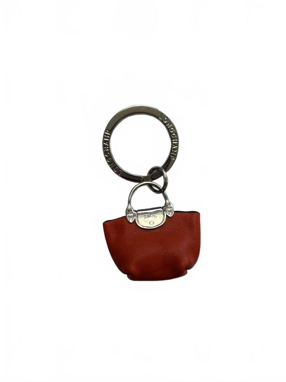 NEW LONGCHAMP lpcr tote keyring in orange